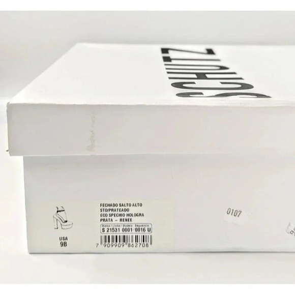 Schutz Renee Women's Ankle Strap Platform Pump Hologram Size 9 B (MSRP $158) - Picture 11 of 11